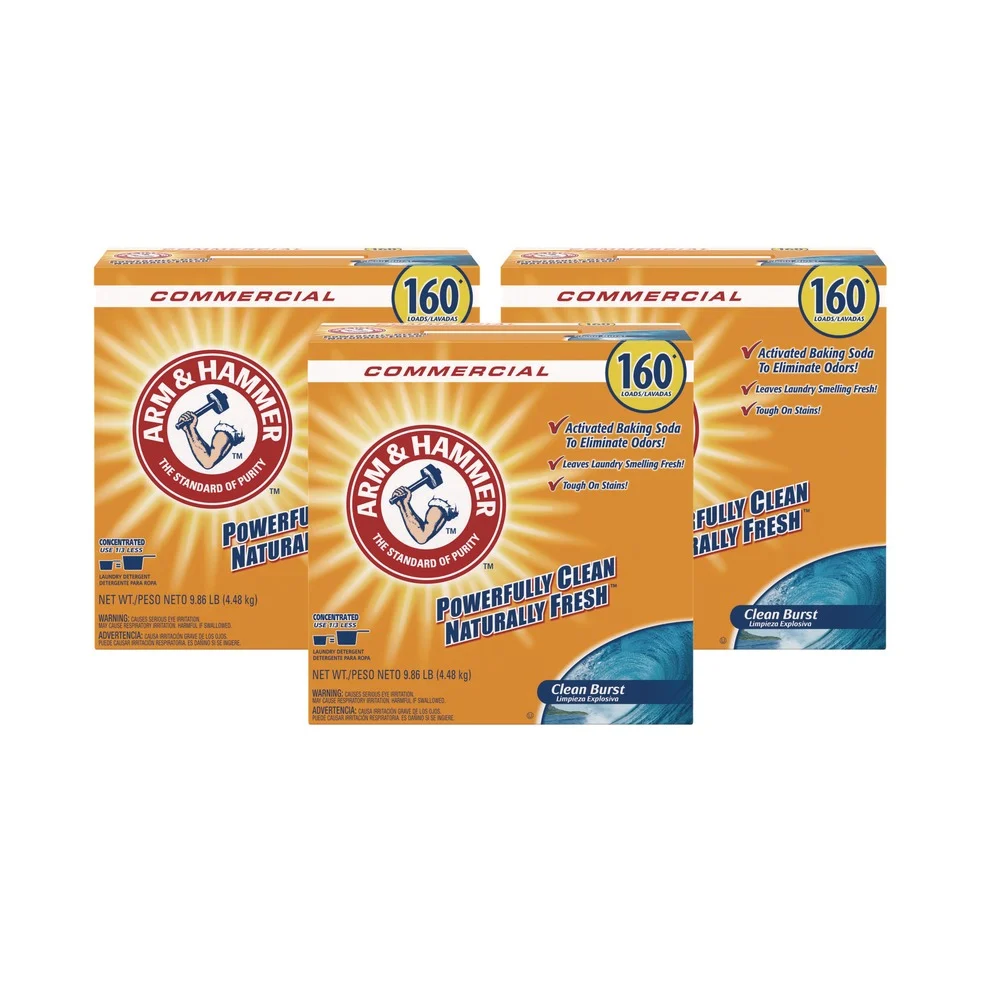 Arm & Hammer 33200-00109 9.86 lbs. Box Powder Laundry Detergent - Clean Burst (3/Carton)