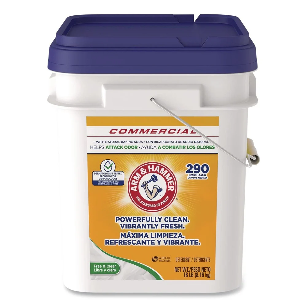 Arm & Hammer 33200-40002 18 lbs. Pail Free and Clear Powder Laundry Detergent