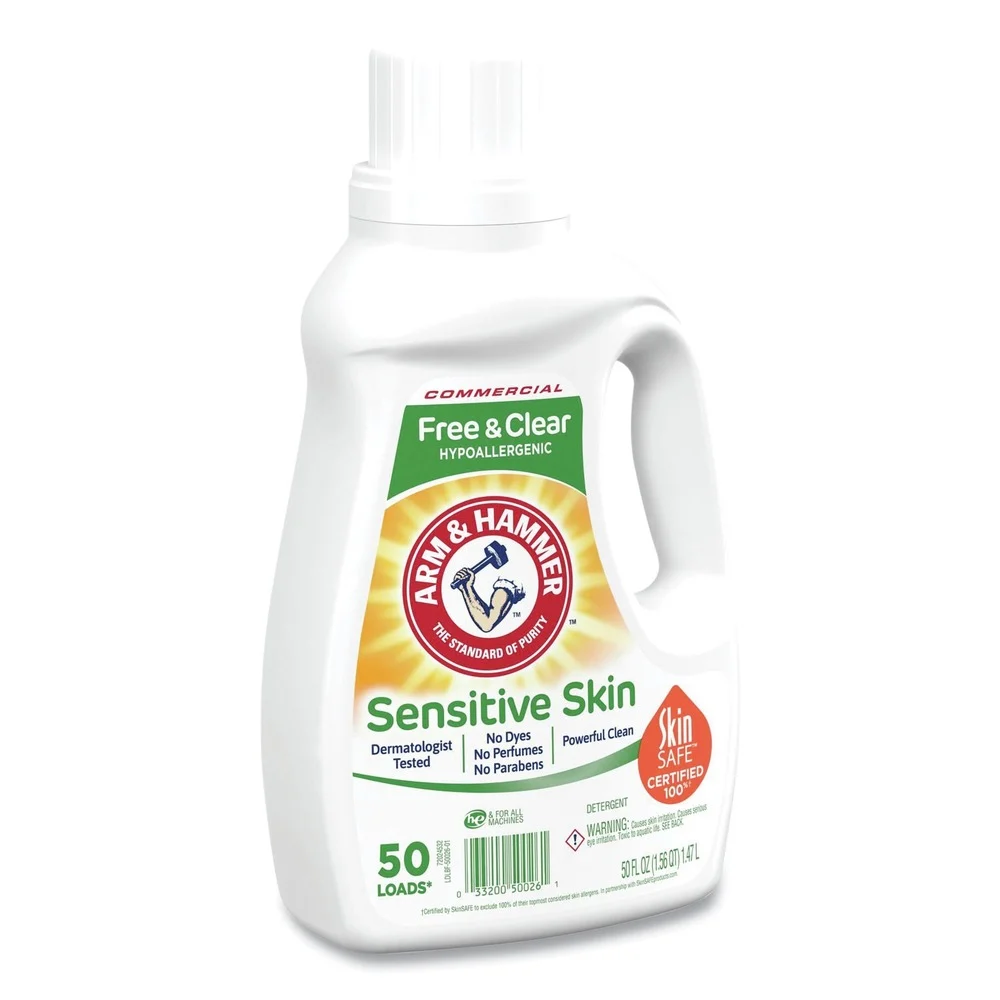 Arm & Hammer 50 oz. Bottle 50 Loads HE Compatible Liquid Detergent - Unscented (8/Carton)