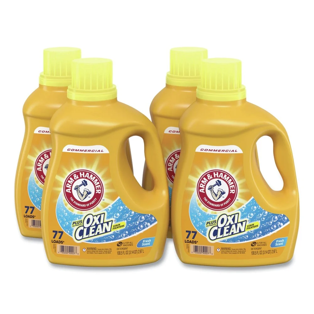 Arm & Hammer 100.5 oz. Bottle OxiClean Concentrated Liquid Laundry Detergent - Fresh (4/Carton)