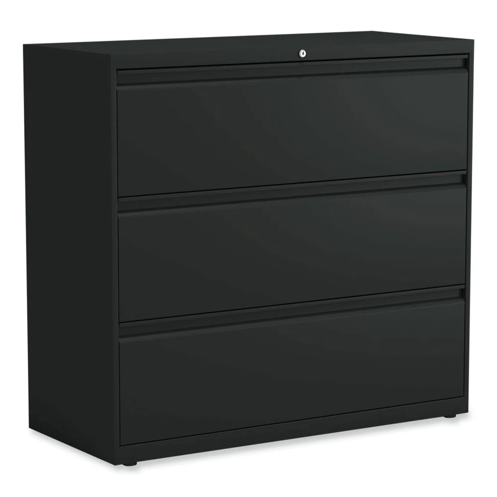 Alera 42 in. x 18.63 in. x 40.25 in. 3 Legal/Letter/A4/A5 Size Lateral File Drawers - Black