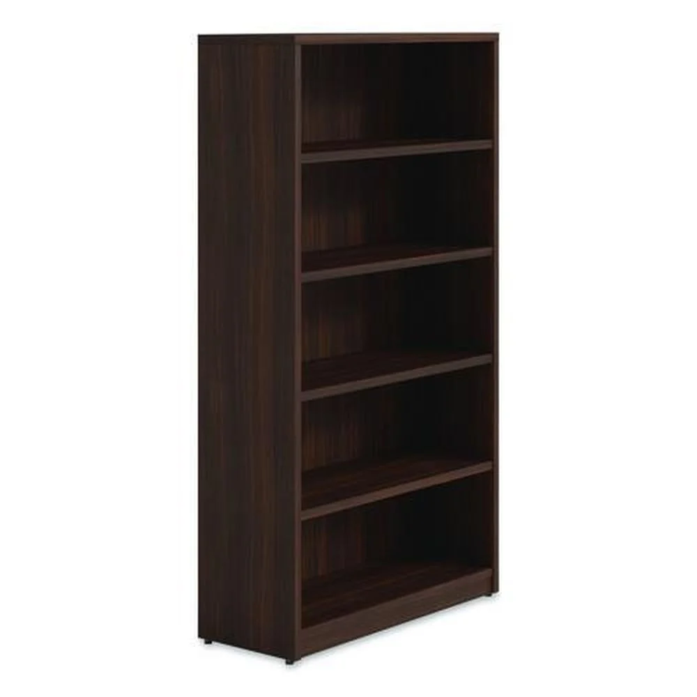 Alera 36 in. x 14 in. x 65 in. 5-Shelf Seville Bookcase - Mahogany