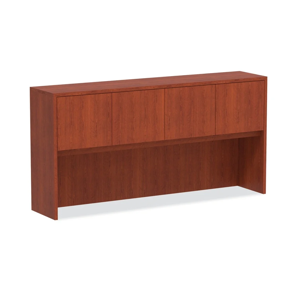 Alera Valencia Series 70.63 in. x 15 in. x 35.38 in. Hutch with Doors - Medium Cherry