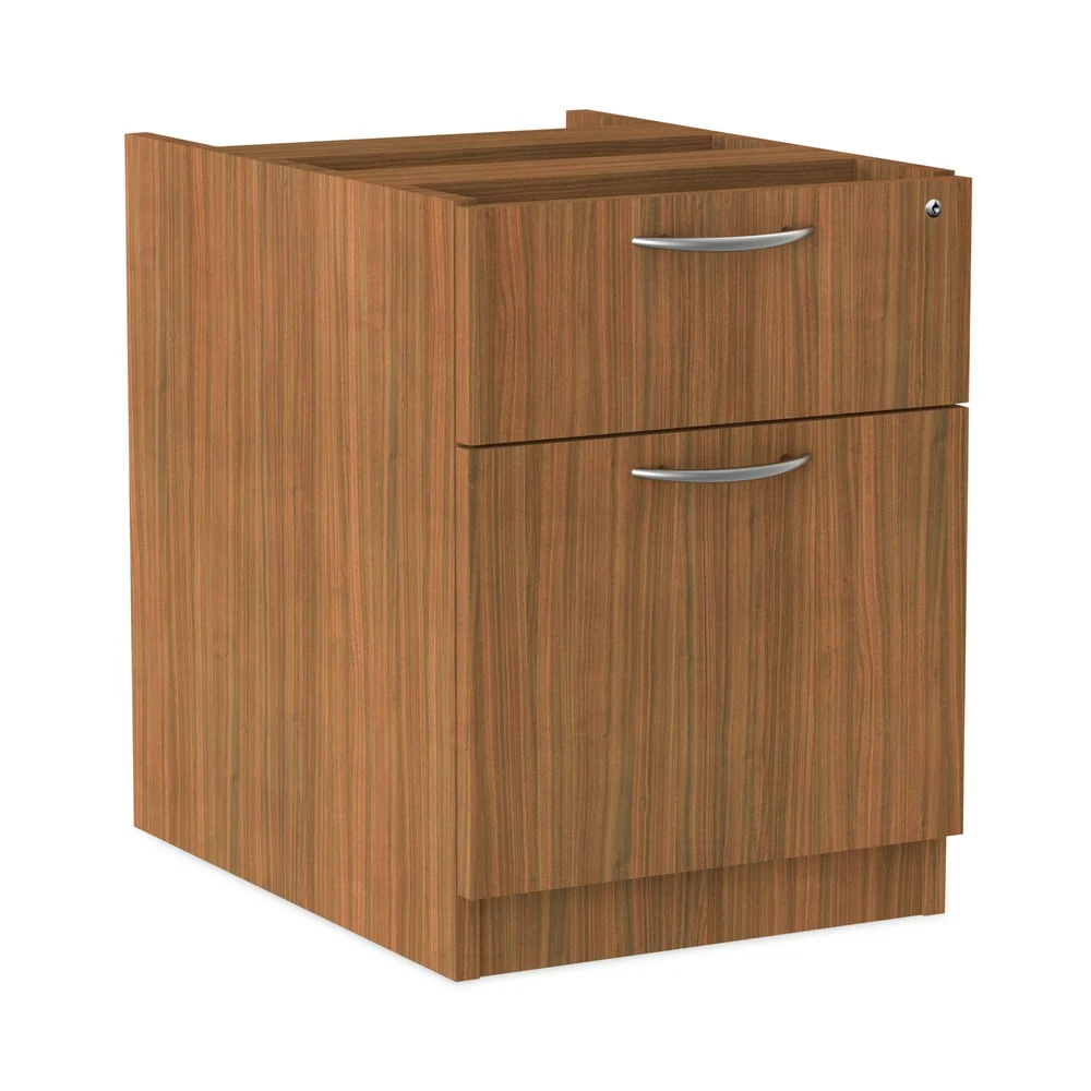 Alera 15.63 in. x 20.5 in. x 19.25 in. Valencia Series 2-Drawer Hanging File Pedestal - Modern Walnut