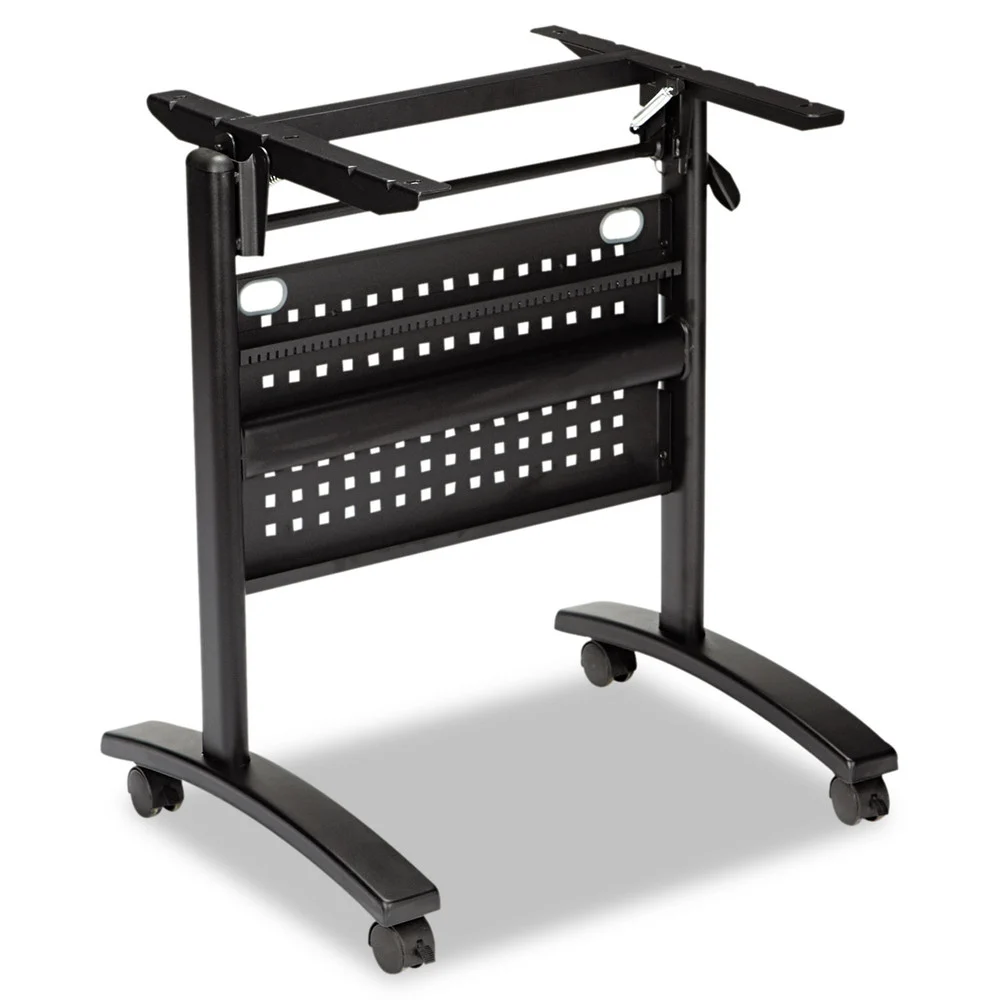 Alera ALEVA734836BK Valencia 28.5 in. W x 19.75 in. D x 28.5 in. H Flip Training Table Base with Modesty Panel - Black