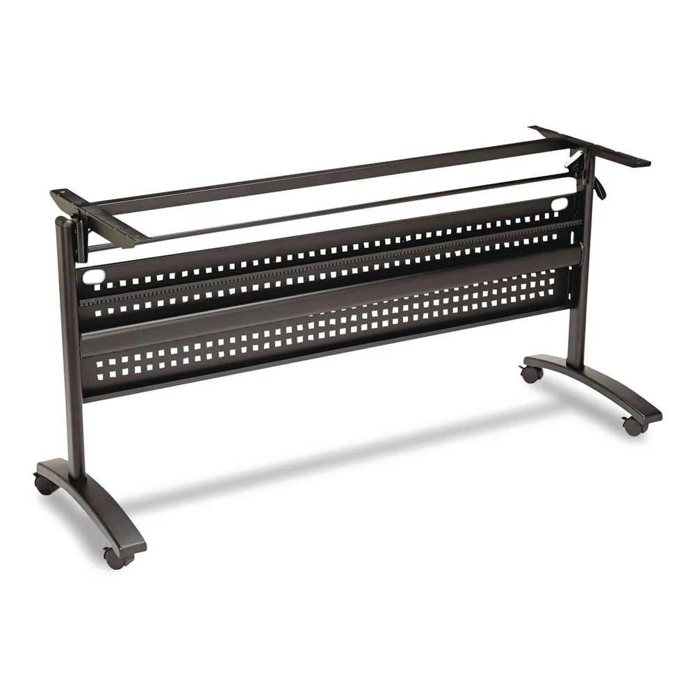 Alera ALEVA737260BK Valencia 57.88 in. W x 19.75 in. D x 28.5 in. H Flip Training Table Base with Modesty Panel - Black