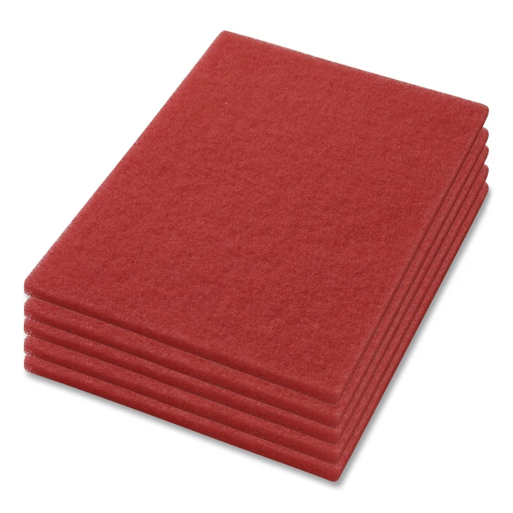 Americo 14 in. x 20 in. Buffing Pads - Red (5/Carton)