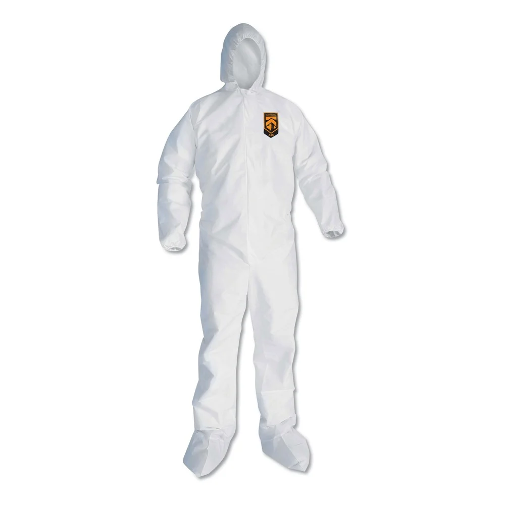 Ansell A30 Elastic Back and Cuff Hooded/Boots Coveralls - XL/White (25/Carton)