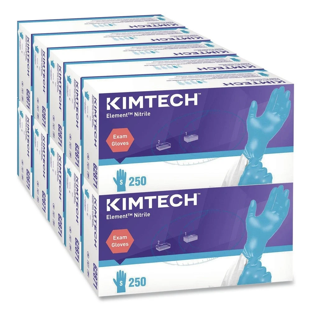 Ansell Kimtech Element Nitrile Exam Gloves - Small, Blue (2500/Carton)