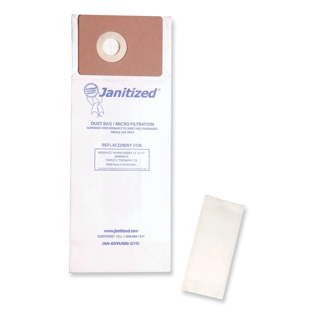 Janitized Vacuum Filter Bags Designed to Fit Advance VU500/Triple S Triumph (100/Carton)