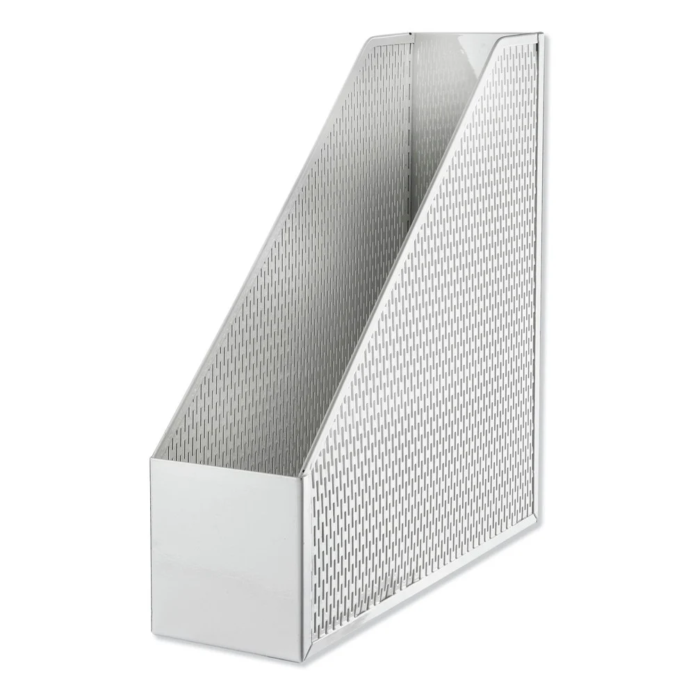 Artistic Urban Collection 3.5 in. x 10 in. x 11.5 in. Punched Metal Magazine File - White