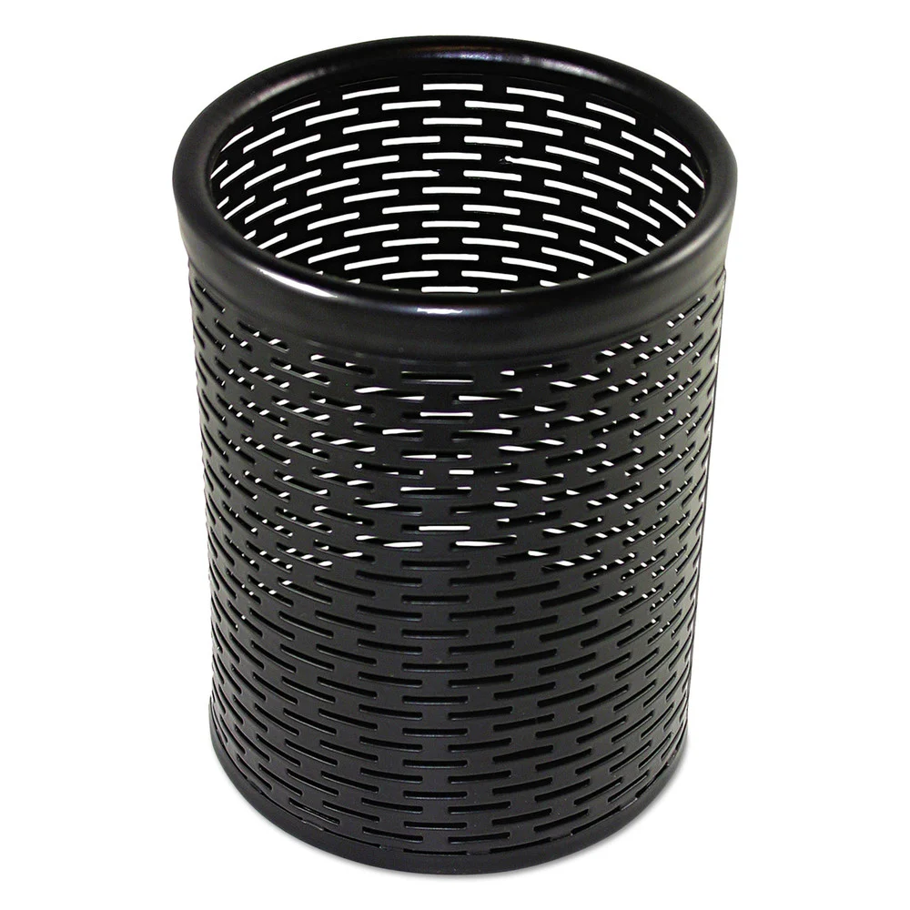 Artistic Urban Collection 3.5 in. Diameter x 4.5 in. H Punched Metal Pencil Cup - Black