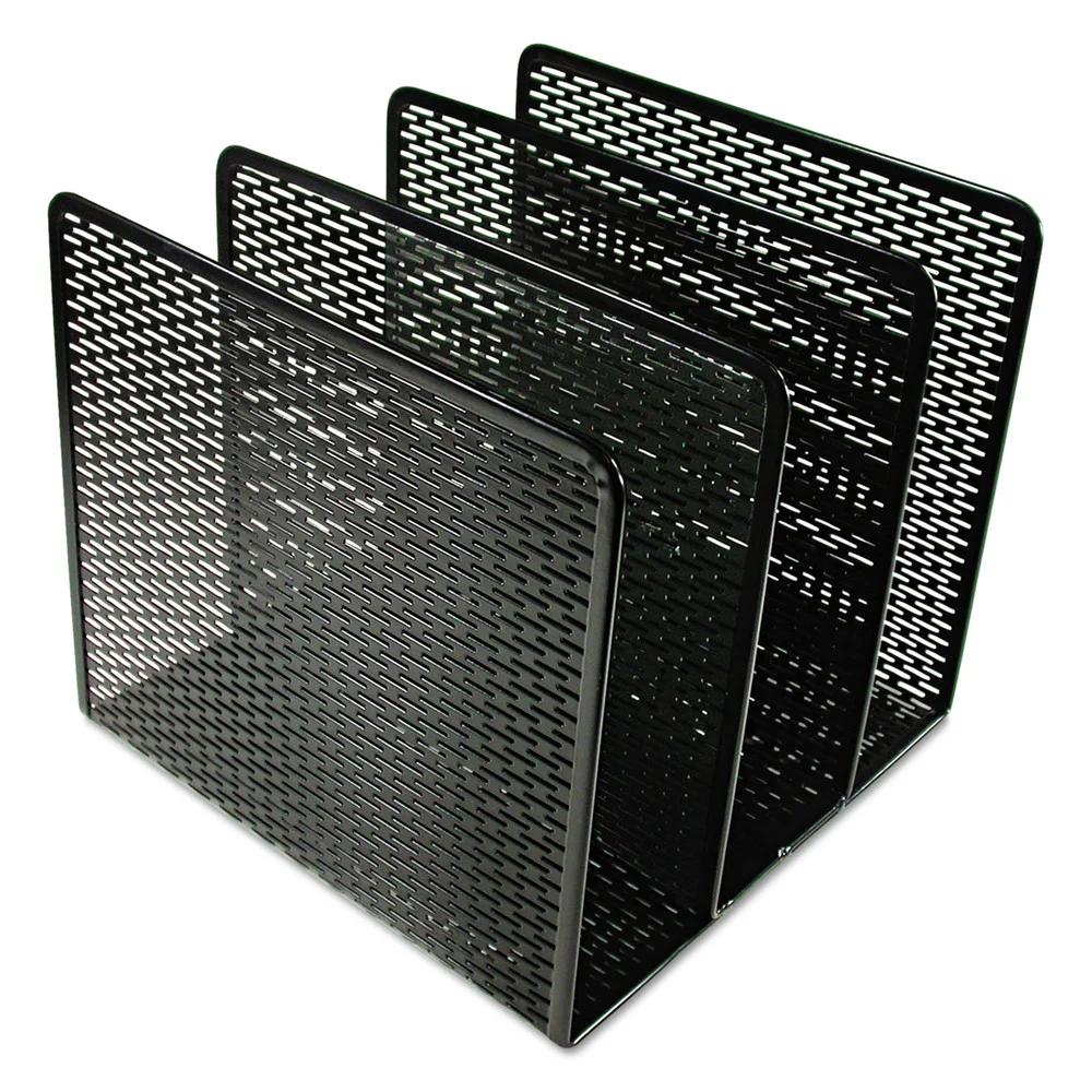 Artistic Urban Collection 8 in. x 8 in. x 7.25 in. 3 Sections Letter Size Files Punched Metal File Sorter - Black