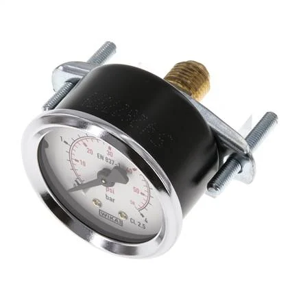 0..4 Bar (0..58 psi) Panel Mount Pressure Gauge Steel/Brass 50 mm Class 2.5 (Bracket)