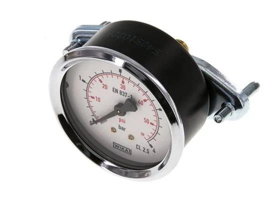 0..4 Bar (0..58 psi) Panel Mount Pressure Gauge Steel/Brass 63 mm Class 2.5 (Bracket)