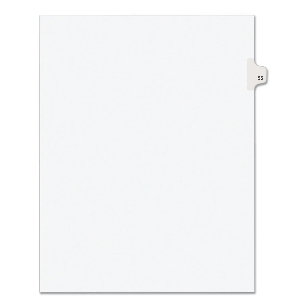 Avery 11 x 8.5 Avery Style Preprinted Legal Exhibit Side 10-Tab Index Dividers - White (25/Pack)