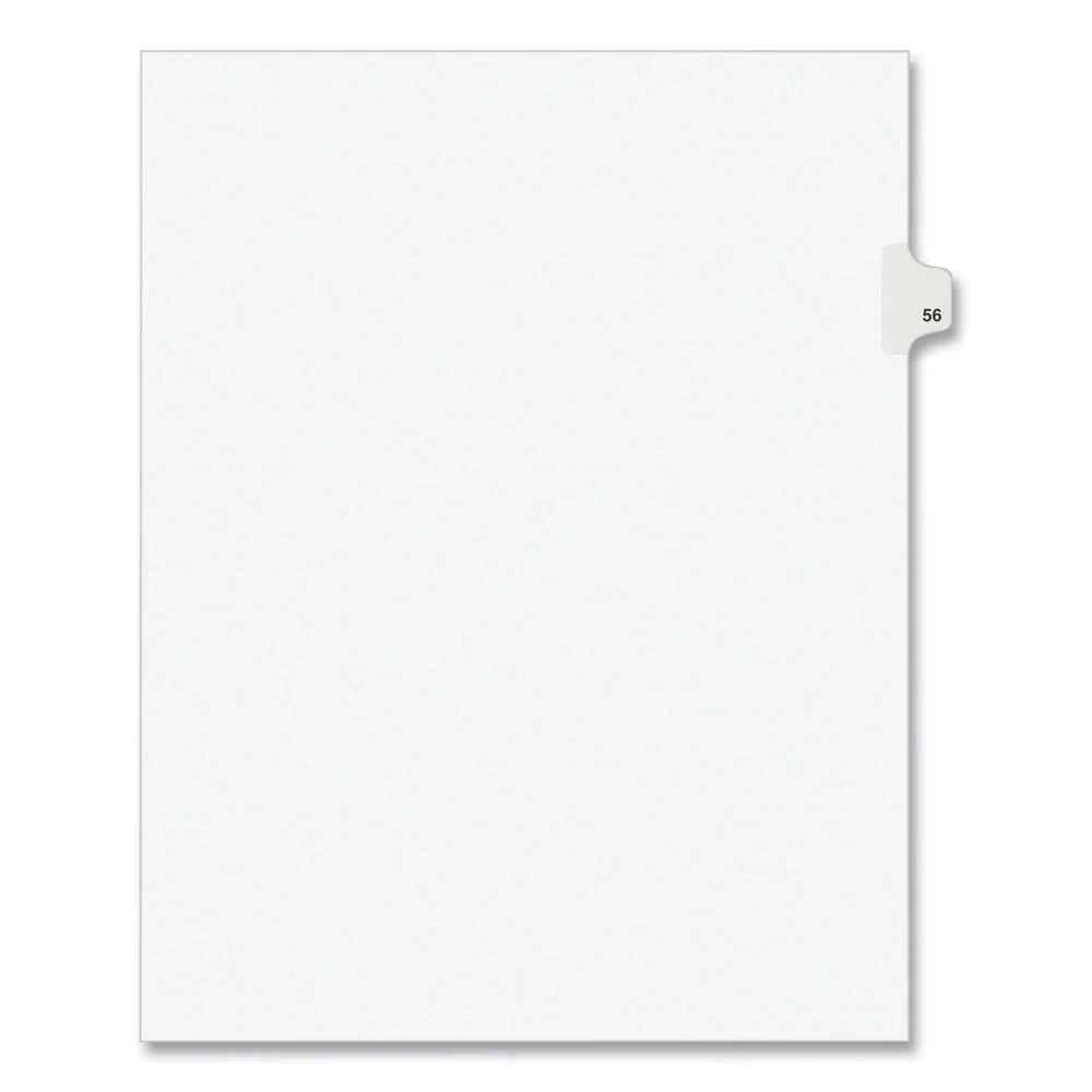 Avery 11 in.x 8.5 in. 10-Tab Avery Style 56 Preprinted Legal Exhibit Side Tab Index Dividers - White (25/Pack)