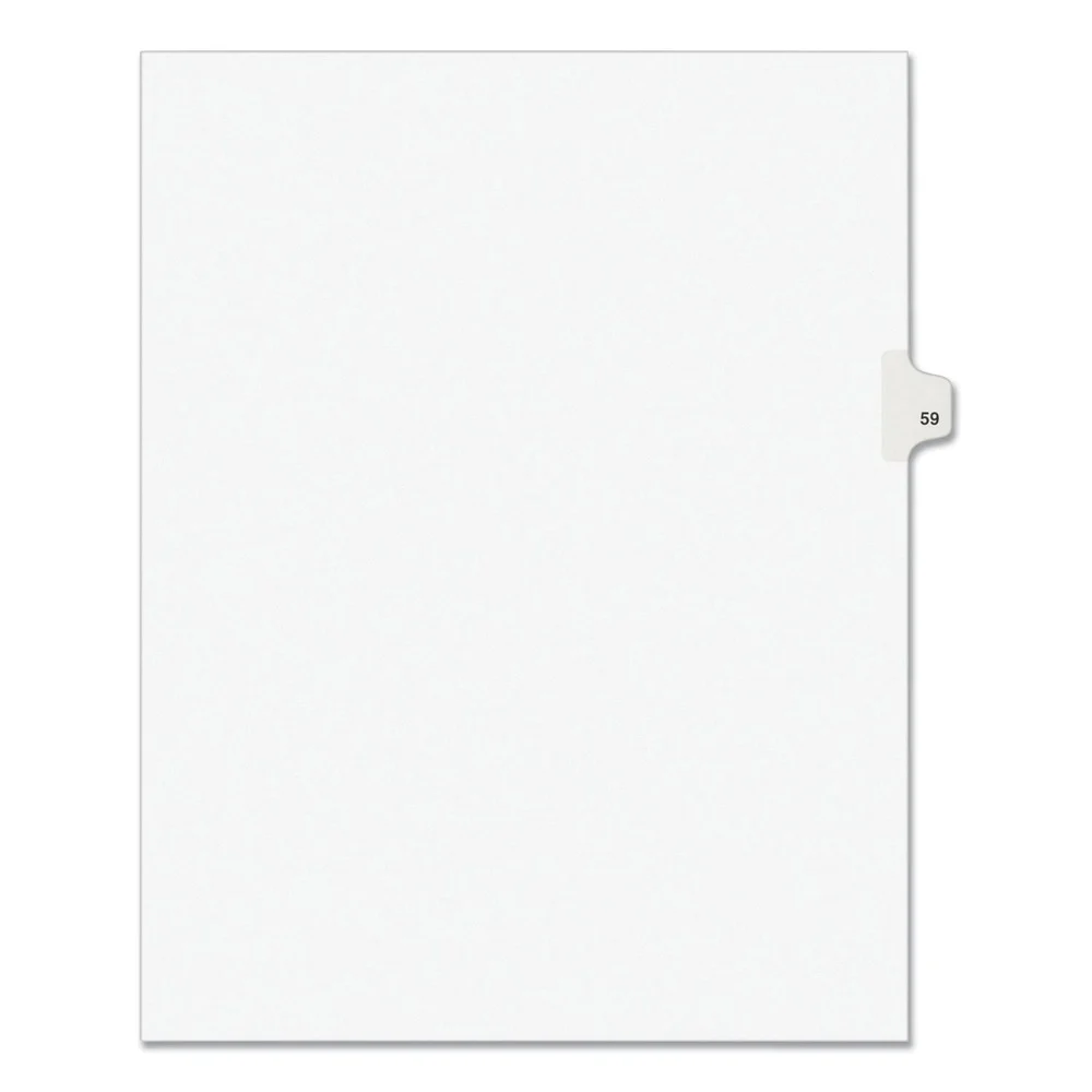 Avery 11 in.x 8.5 in. 10-Tab Avery Style 59 Preprinted Legal Exhibit Side Tab Index Dividers - White (25/Pack)