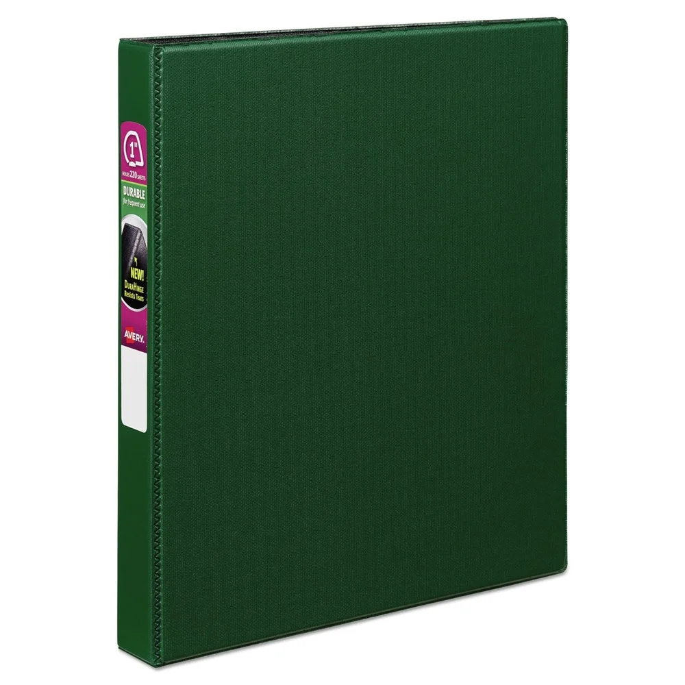 Avery 11 in. x 8.5 in. 1 in. Capacity 3 Rings Durable Non-View Binder with DuraHinge and Slant Rings - Green