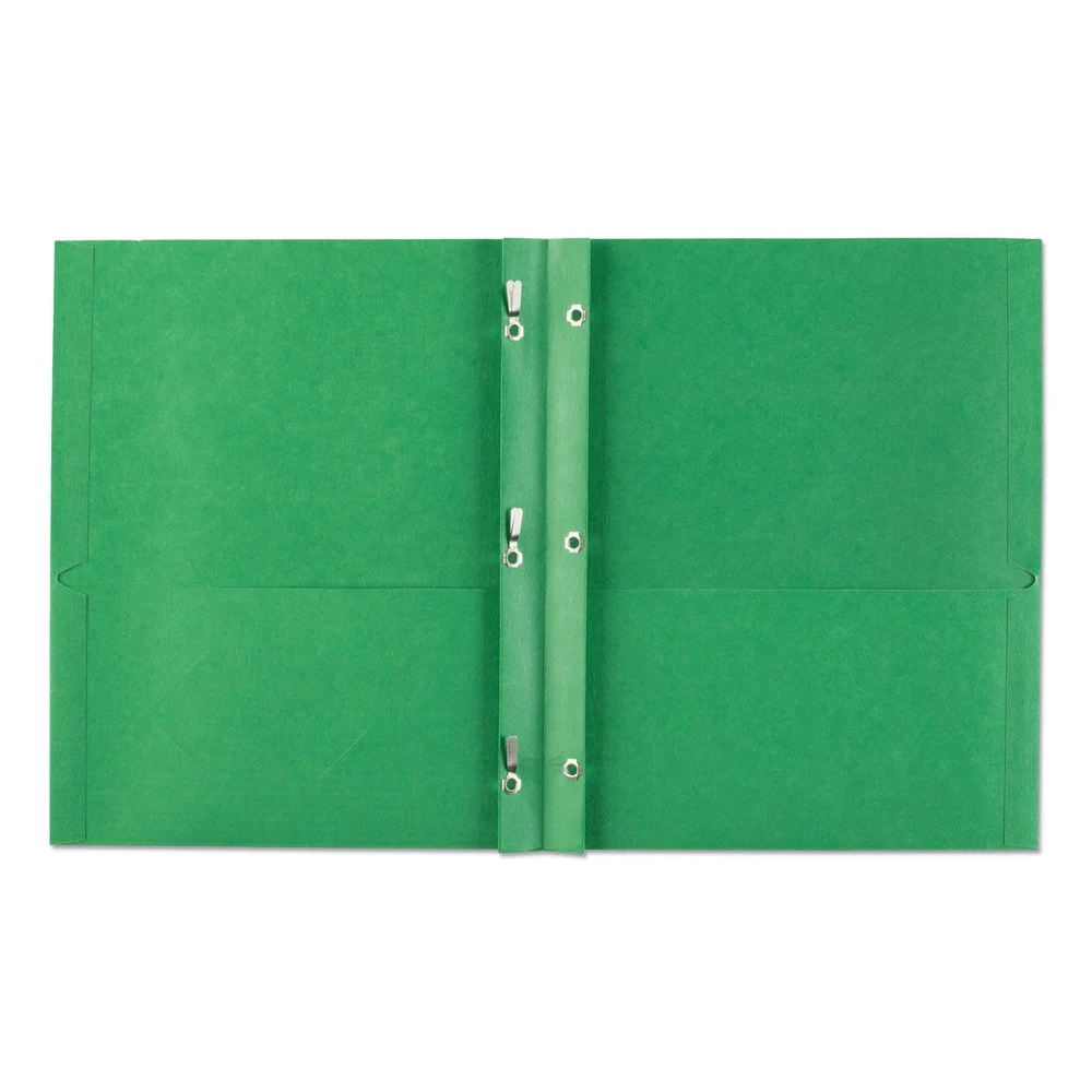 Avery 0.5 in. Capacity 11 in. x 8.5 in. Prong Fastener Two-Pocket Folder - Green (25/Box)
