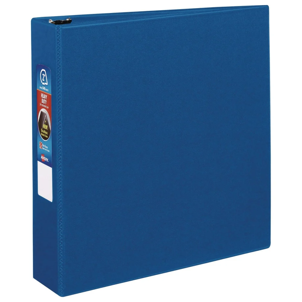 Avery 79882 3 One Touch EZD Rings 2 in. Capacity 11 in. x 8.5 in. Heavy-Duty Non-View Binder with DuraHinge - Blue