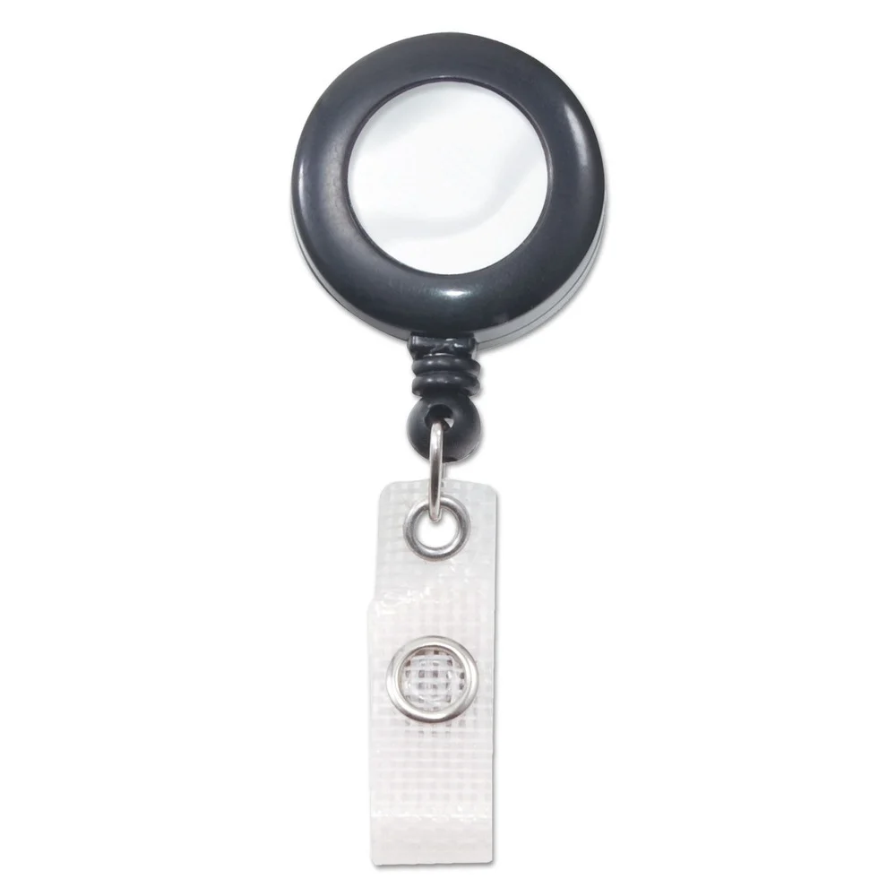 Advantus 24 in. Extension Deluxe Retractable ID Reel with Badge Holder - Black (12/Box)