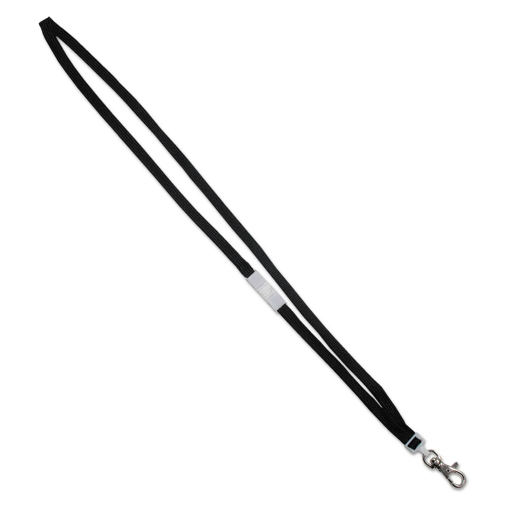 Advantus 36 in. Long Metal Lobster Claw Hook Fastener Deluxe Safety Lanyards - Black (24/Box)