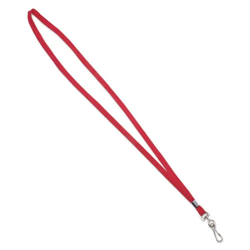 Advantus 36 in. Long Metal J-Hook Fastener Deluxe Lanyards - Red (24/Box)