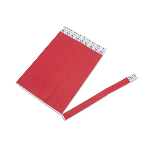 Advantus 9.75 in. x 0.75 in. Sequentially Numbered Crowd Management Wristbands - Red (500/Pack)