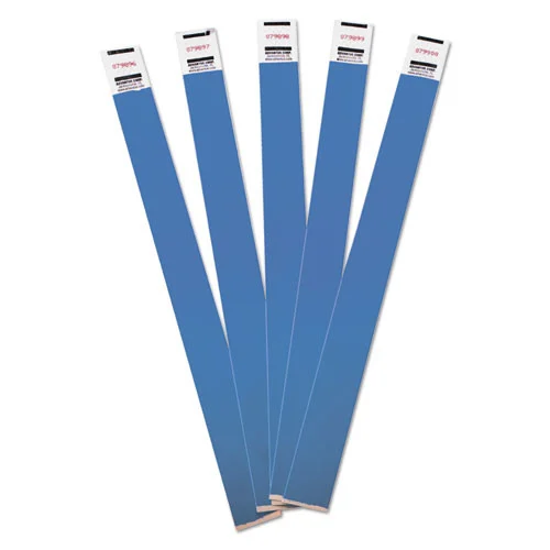 Advantus 9.75 in. x 0.75 in. Sequentially Numbered Crowd Management Wristbands - Blue (500/Pack)