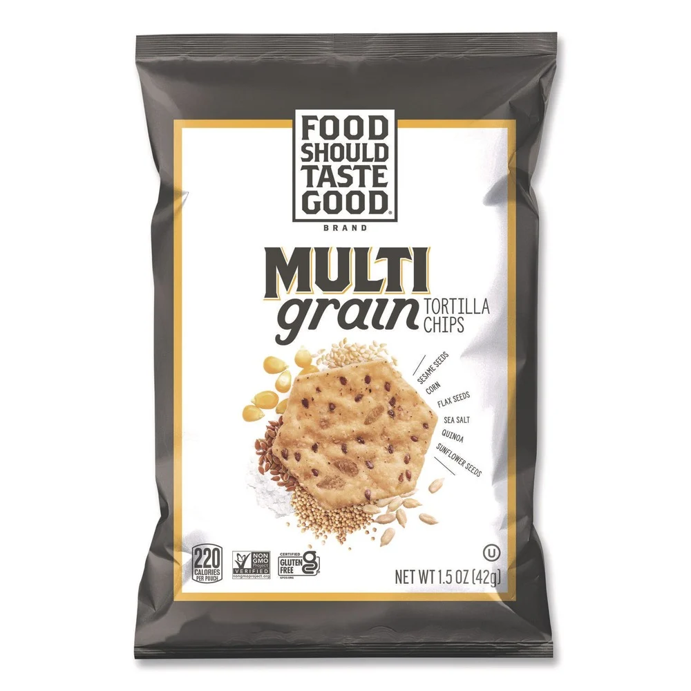 Advantus 1.5 oz. Tortilla Chips - Multigrain with Sea Salt (24/Carton)