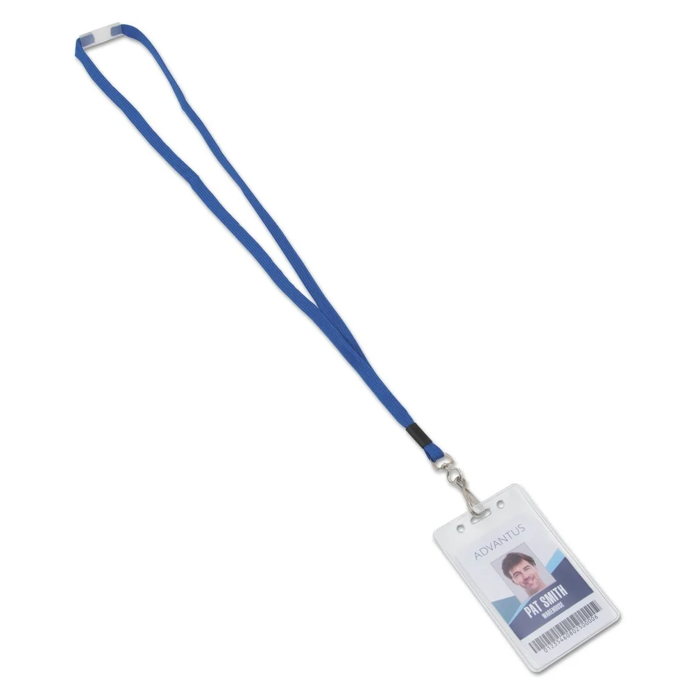 Advantus 36 in. Long Breakaway Lanyards with Metal J-Hook Fastener - Blue (24/Box)