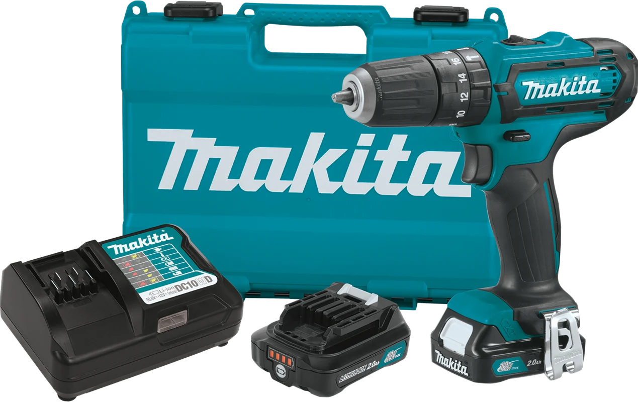 12V max CXT? Lithium-Ion Cordless 3/8" Hammer Driver-Drill Kit (2.0Ah), Makita-built motor, PH04R1