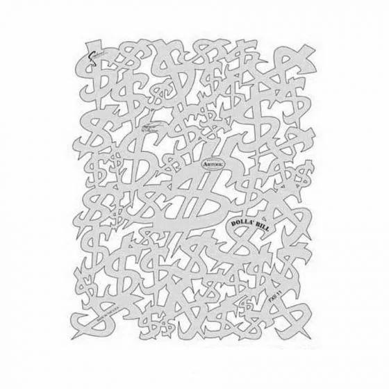 ANEST IWATA Artool? FX-II-11 FX II Series Dolla Bill Freehand Airbrush Template,