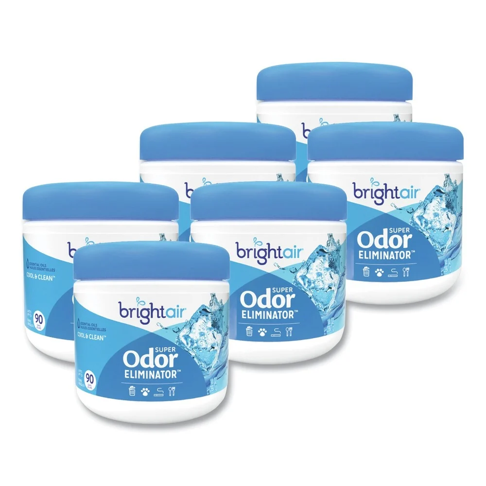 BRIGHT Air 14 oz. Jar Super Odor Eliminator - Blue, Cool and Clean (6/Carton)