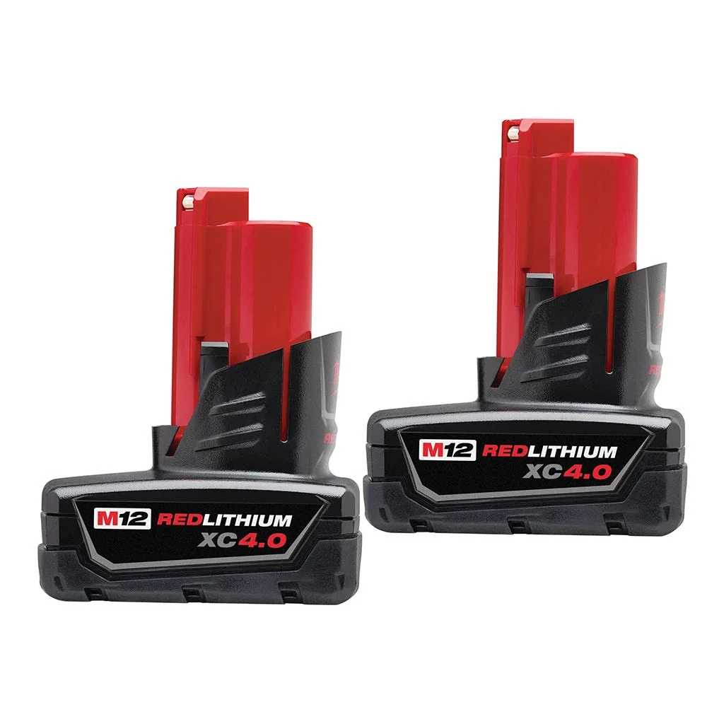 Milwaukee M12 REDLITHIUM XC 4.0Ah Extended Capacity Battery 2-Pack