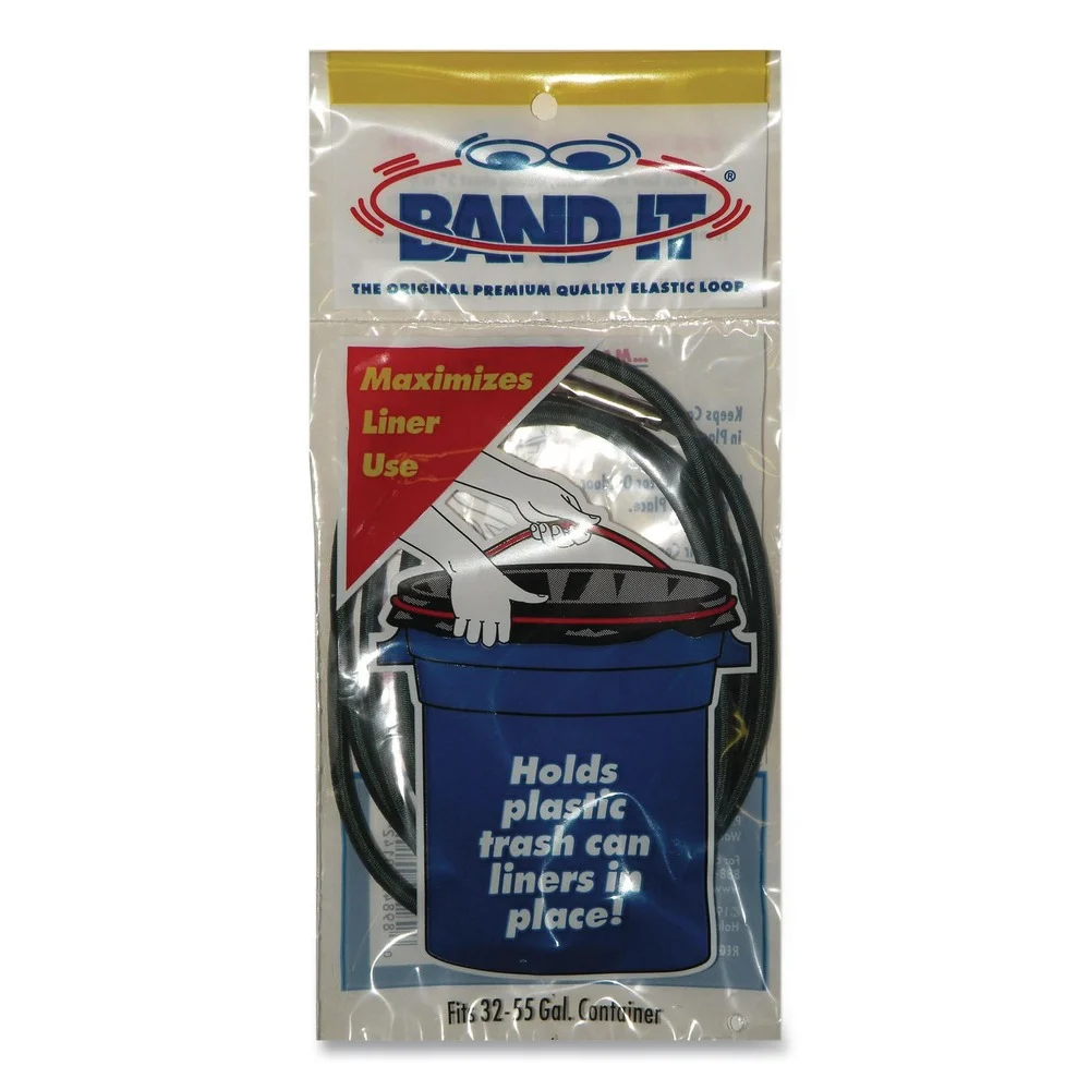 BAND-IT 0.25 in. x 25 in. Trash Can Loops for 32-Gallon to 55-Gallon Cans - Gray (36/Carton)
