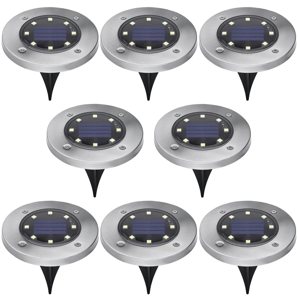 Black & Decker BDSLDK8P (8/Pack) Outdoor Solar-Powered Disk Light
