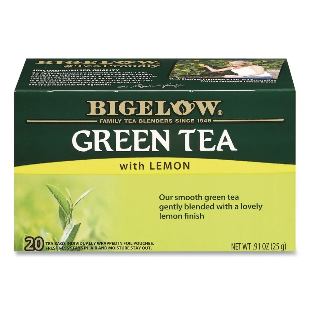 Bigelow RCB10346 0.34 lbs. Green Tea with Lemon - Lemon (28/Box)