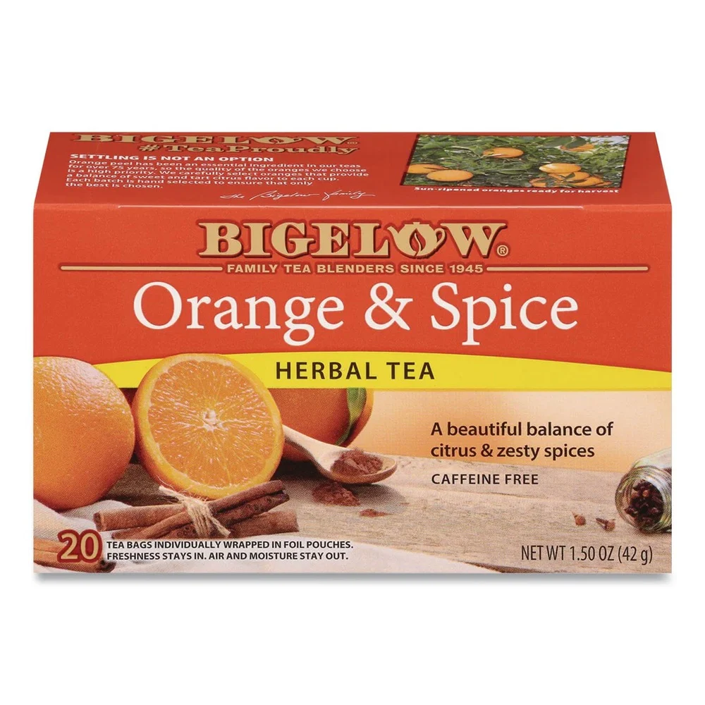 Bigelow RCB00398 Tea Bags - Orange and Spice Herbal Tea (28/Box)