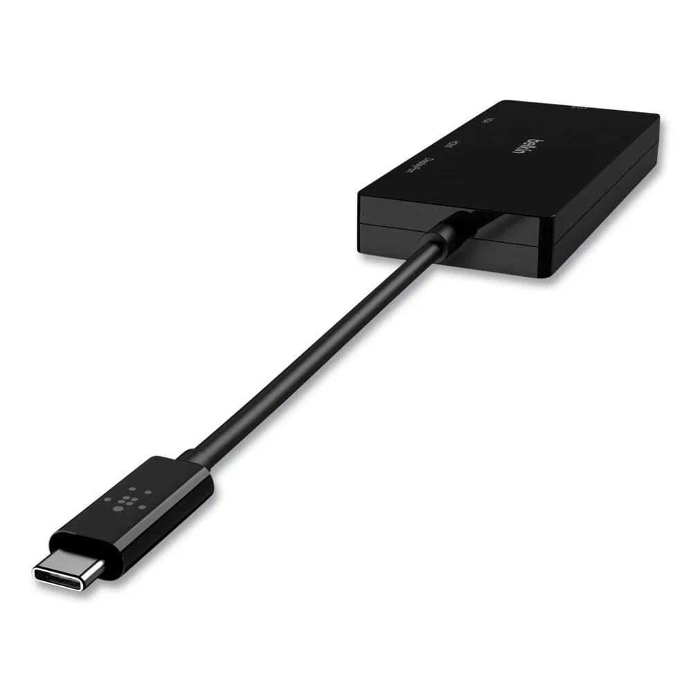 Belkin AVC003BK-BL DisplayPort/DVI/HDMI/USB-C/VGA 4.33 in. USB-C Video Adapter - Black