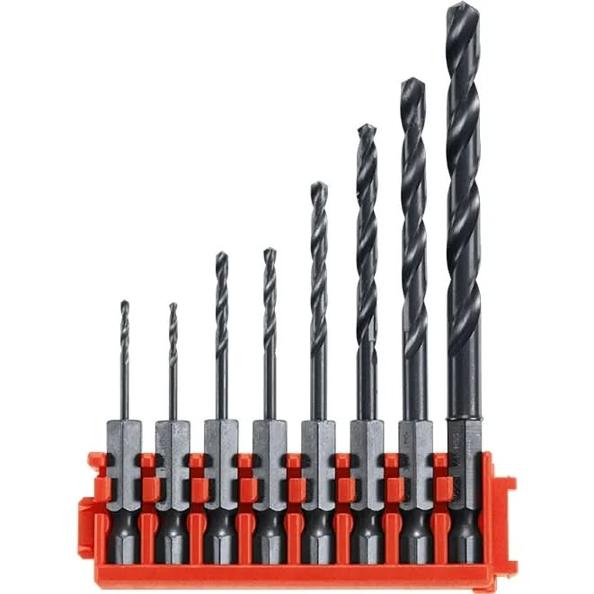 Bosch CCSDV08 8-Piece Impact Tough Black Oxide Drill Bits with Clip for Custom Case System