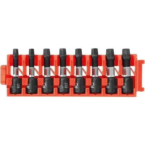 Bosch CCSSQV108 8-Piece Impact Tough Square 1" Insert Bits with Clip for Custom Case System