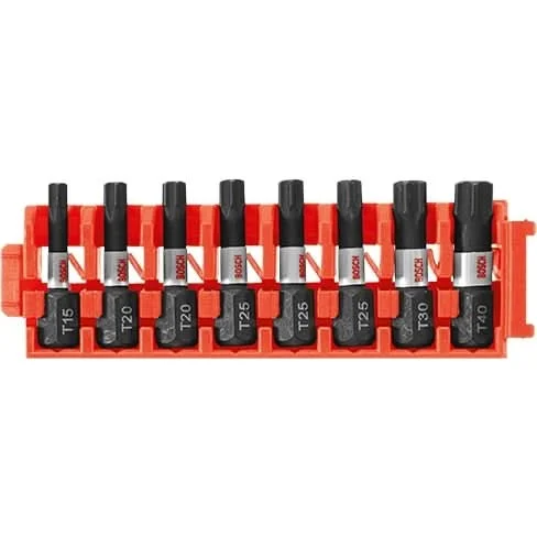 Bosch CCSTV108 8-Piece Impact Tough Torx 1" Insert Bits with Clip for Custom Case System