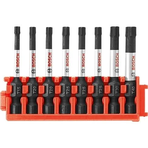Bosch CCSTV208 8-Piece Impact Tough Torx 2" Power Bits with Clip for Custom Case System