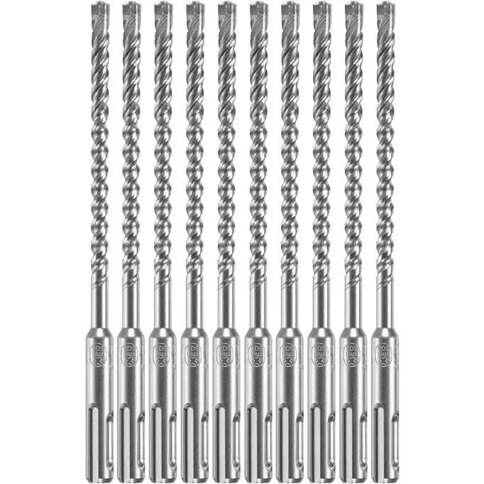 Bosch HCFC2041B10 10-Piece 1/4 In. x 4 In. x 6 In. SDS-plus Bulldog Xtreme Carbide Rotary Hammer Drill Bits