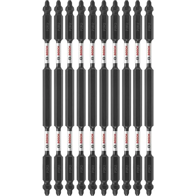 Bosch ITDEP2R26B 10-Piece Impact Tough 6 In. Phillips/Square #2 Double-Ended Bits