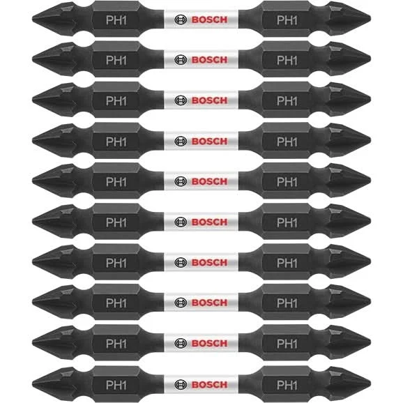 Bosch ITDEPH125B 10-Piece Impact Tough 2.5 In. Phillips #1 Double-Ended Bits