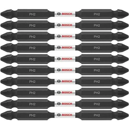 Bosch ITDEPH235B 10-Piece Impact Tough 3.5 In. Phillips #2 Double-Ended Bits