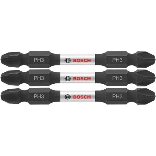 Bosch ITDEPH32503 3-Piece Impact Tough 2.5 In. Phillips #3 Double-Ended Bits